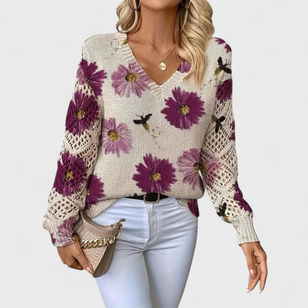 Aurélie - Maglia Elegante Con Disegno Floreale