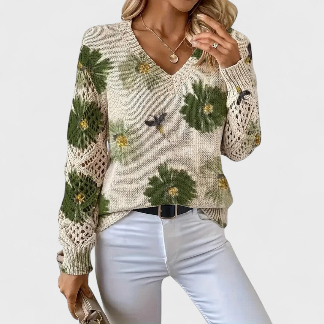 Aurélie - Maglia Elegante Con Disegno Floreale