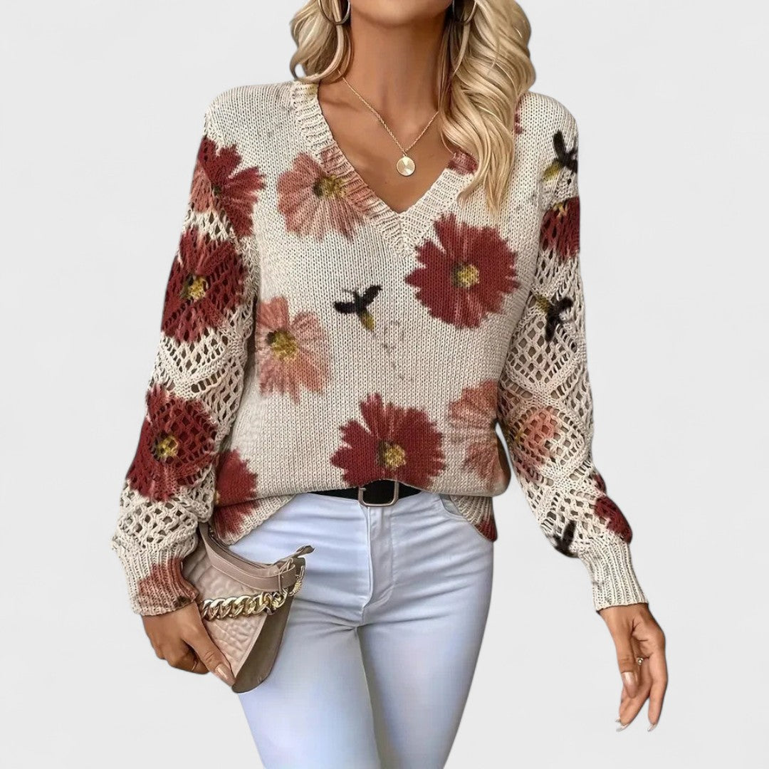 Aurélie - Maglia Elegante Con Disegno Floreale