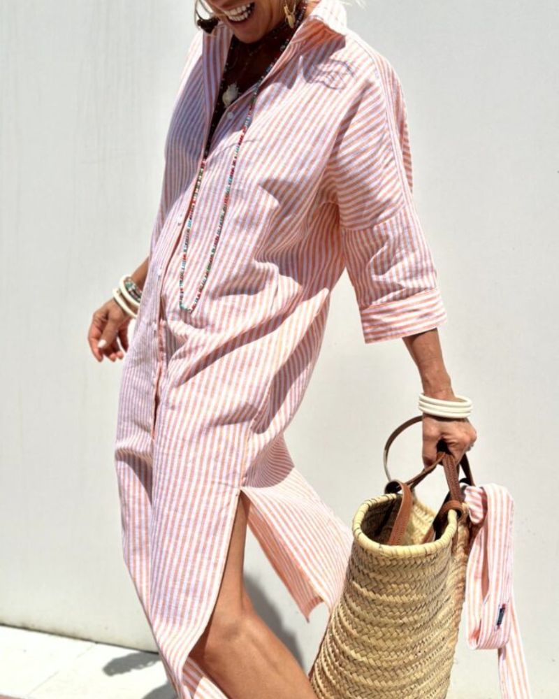Colen | Abito Camicia Stringato A Righe Classiche