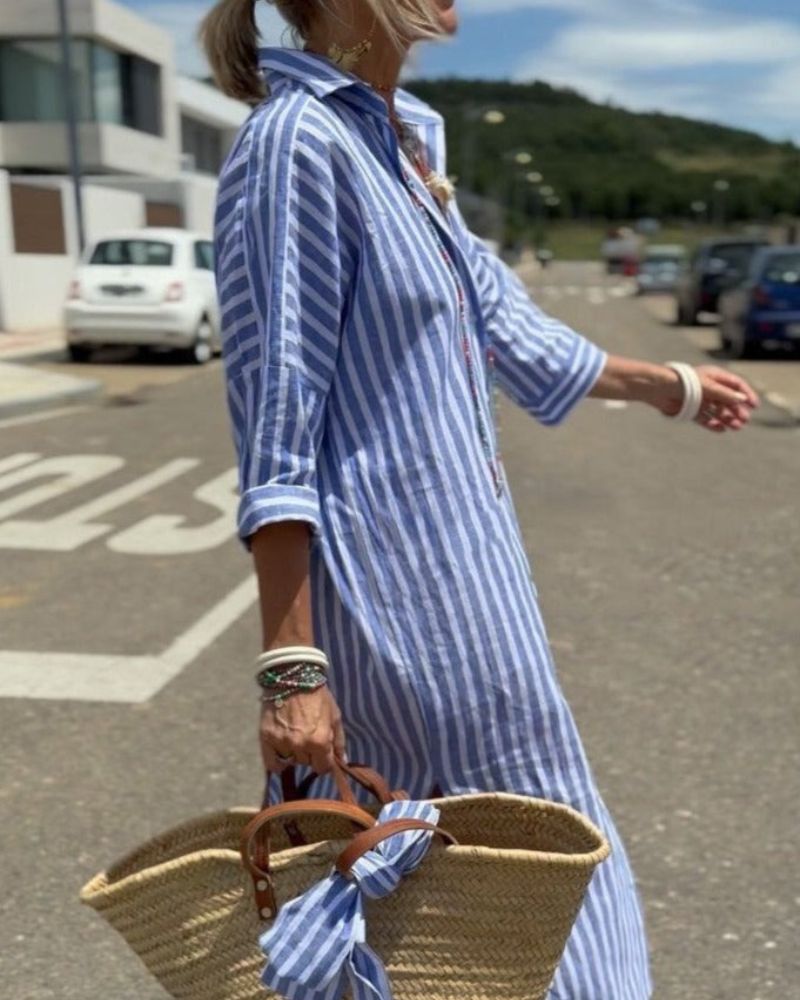 Colen | Abito Camicia Stringato A Righe Classiche