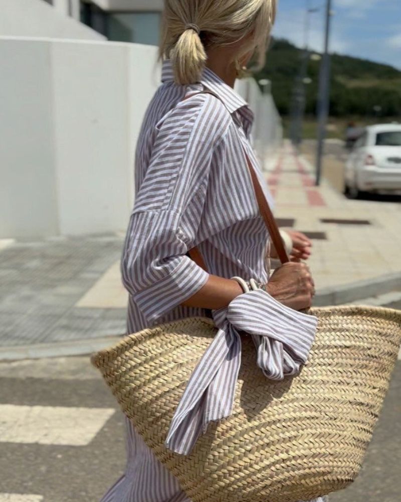 Colen | Abito Camicia Stringato A Righe Classiche