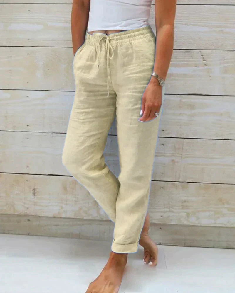 Stacy - Pantaloni Di Lino Per Donna