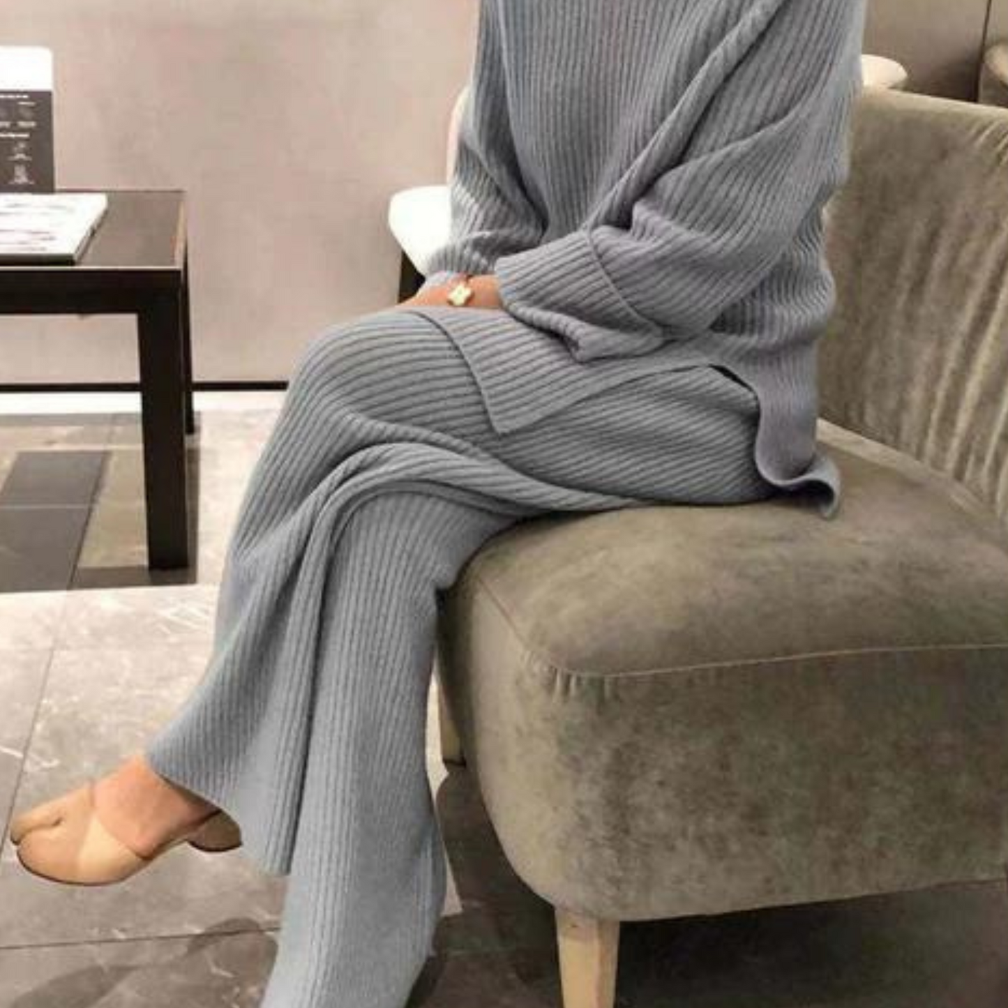 Samantha | Set Casual Di Maglione e Pantaloni Lavorati a Maglia