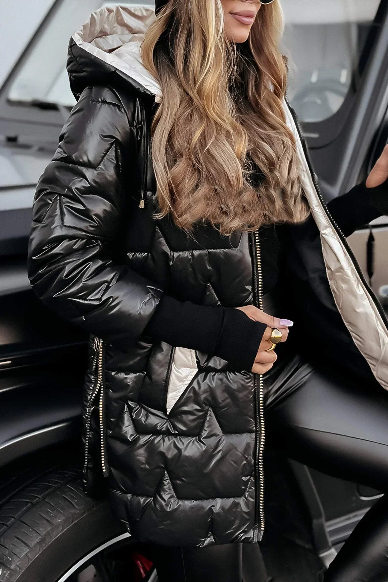 Nolwen - Cappotto Invernale Elegante Con Cappuccio E Imbottitura