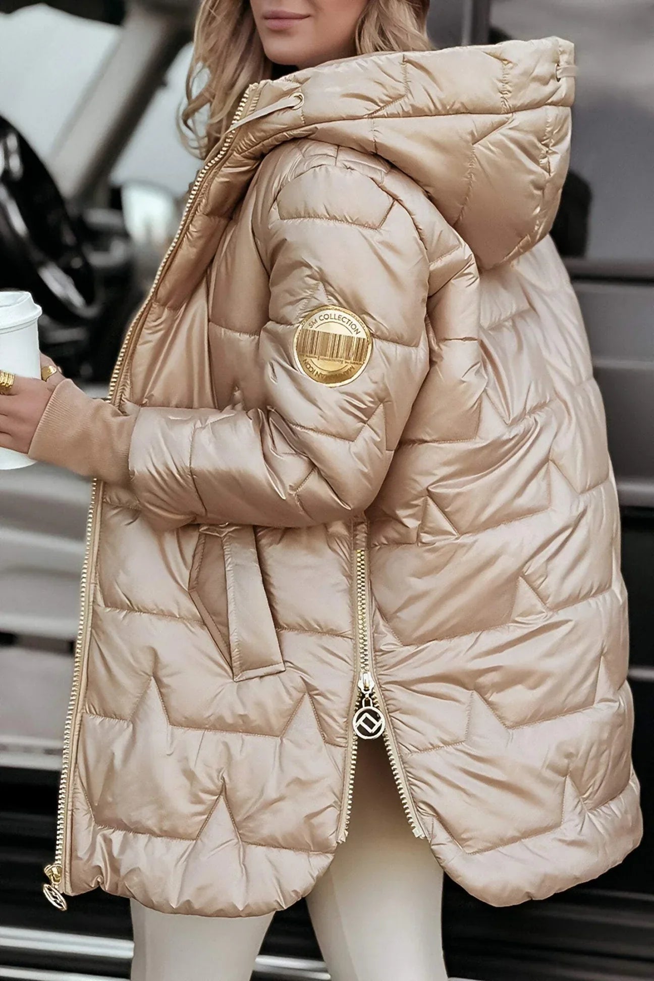 Nolwen - Cappotto Invernale Elegante Con Cappuccio E Imbottitura