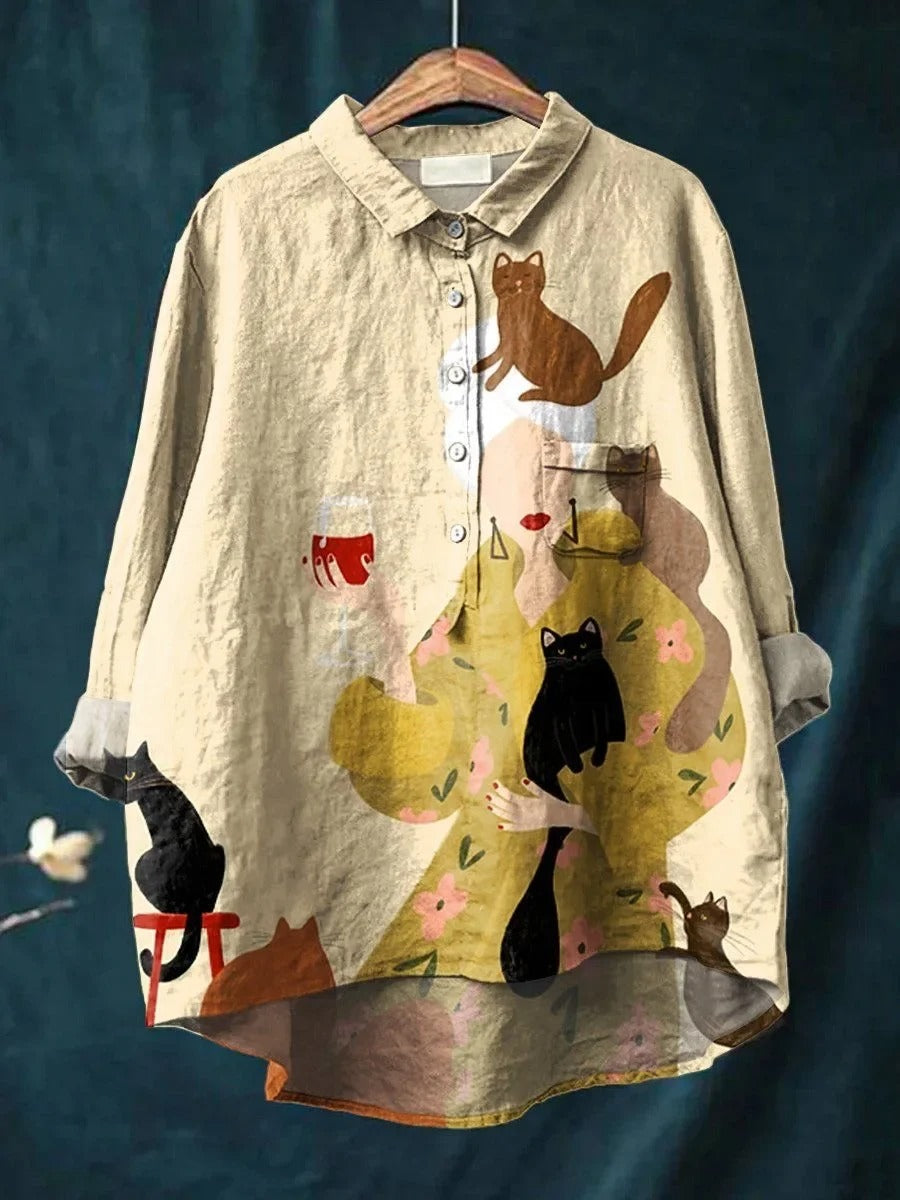 Kathrin - Camicia Stampata In Lino