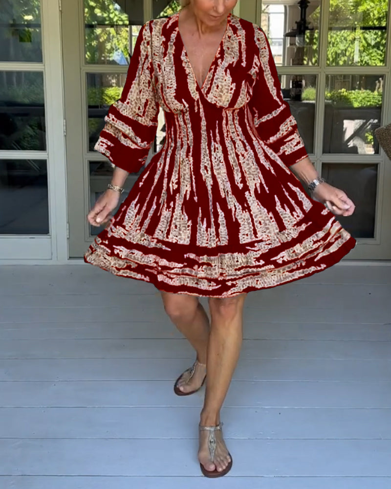 Fabienne - Abito con scollo a V e maniche a 3/4