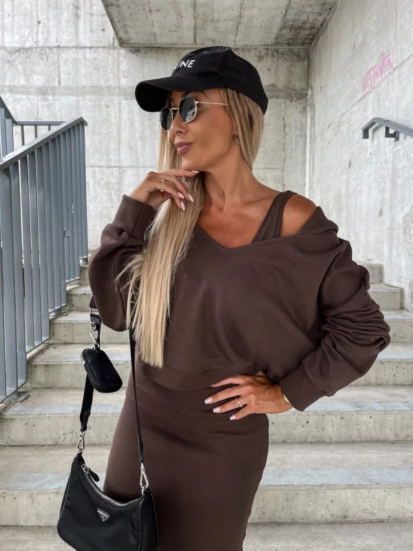 Set Sharon: Abito Senza Maniche e Felpa Con Cappuccio