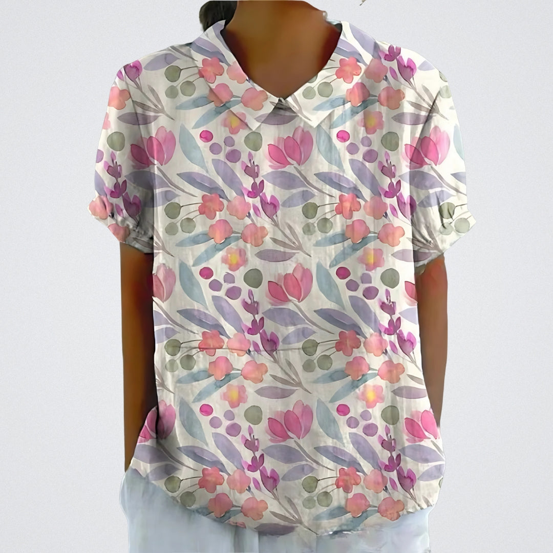 Lina | Camicetta Elegante Con Design Floreale