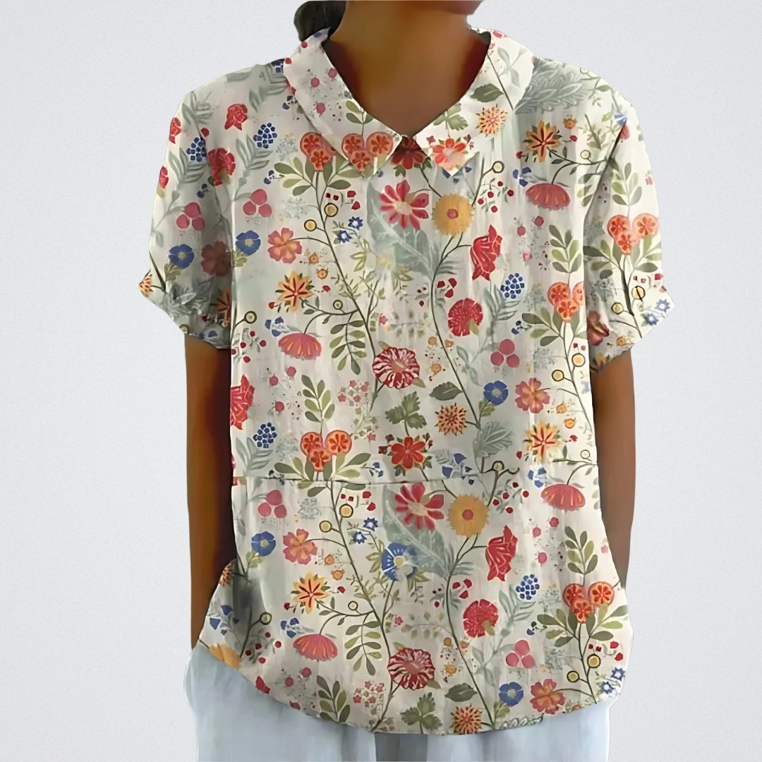 Lina | Camicetta Elegante Con Design Floreale