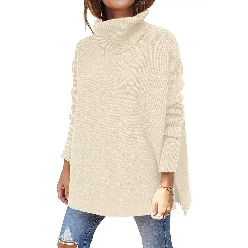 Francesca - Jersey Oversize De Lana Suave y Cuello Alto