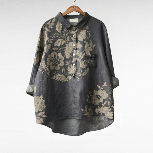 Chiara | Blusa In Lino Con Stampa Floreale