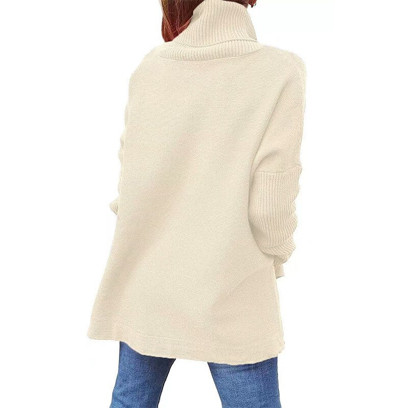 Francesca - Jersey Oversize De Lana Suave y Cuello Alto