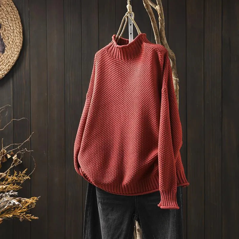 Maglione A Collo Alto Lavorato A Maglia