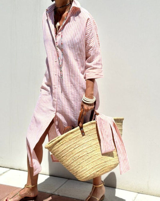 Colen | Abito Camicia Stringato A Righe Classiche