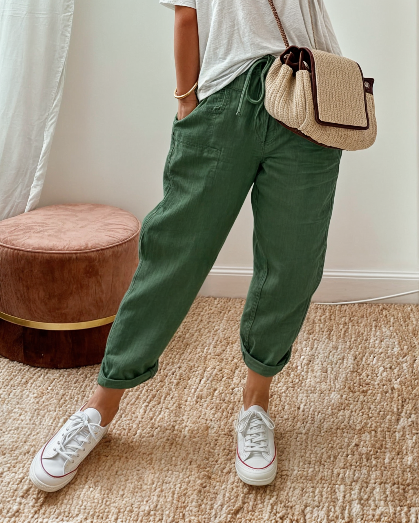 Rosa | Pantalone Elegante In Misto Lino