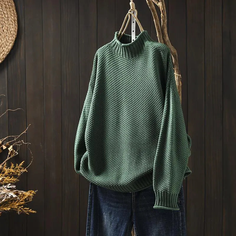 Maglione A Collo Alto Lavorato A Maglia