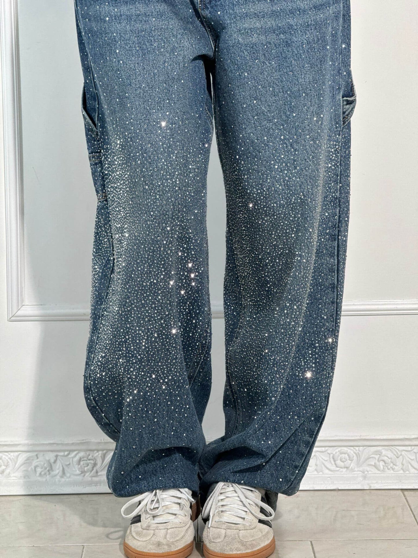 Federica | Pantaloni Scintillanti In Tessuto Premium