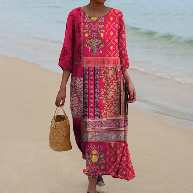 Marlene – Abito Boho Maxi dal Taglio Morbido