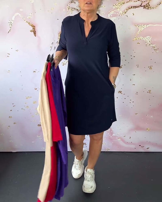 Brava | Abito Unito con Collo a V per un'Eleganza Senza Tempo