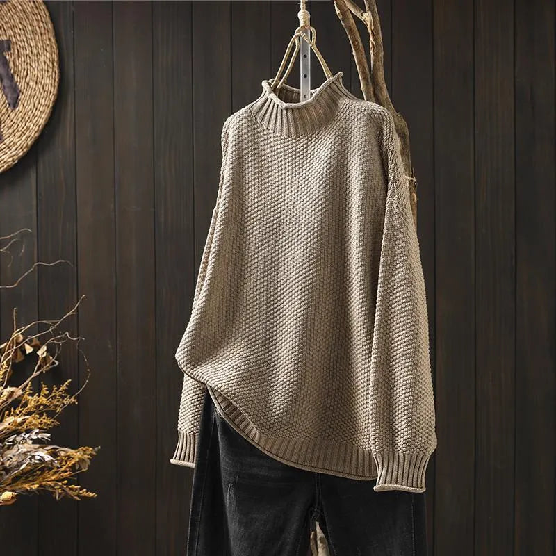 Maglione A Collo Alto Lavorato A Maglia