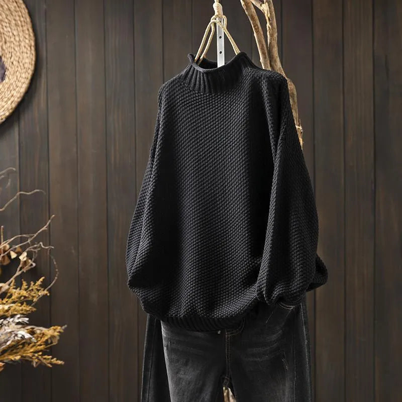 Maglione A Collo Alto Lavorato A Maglia