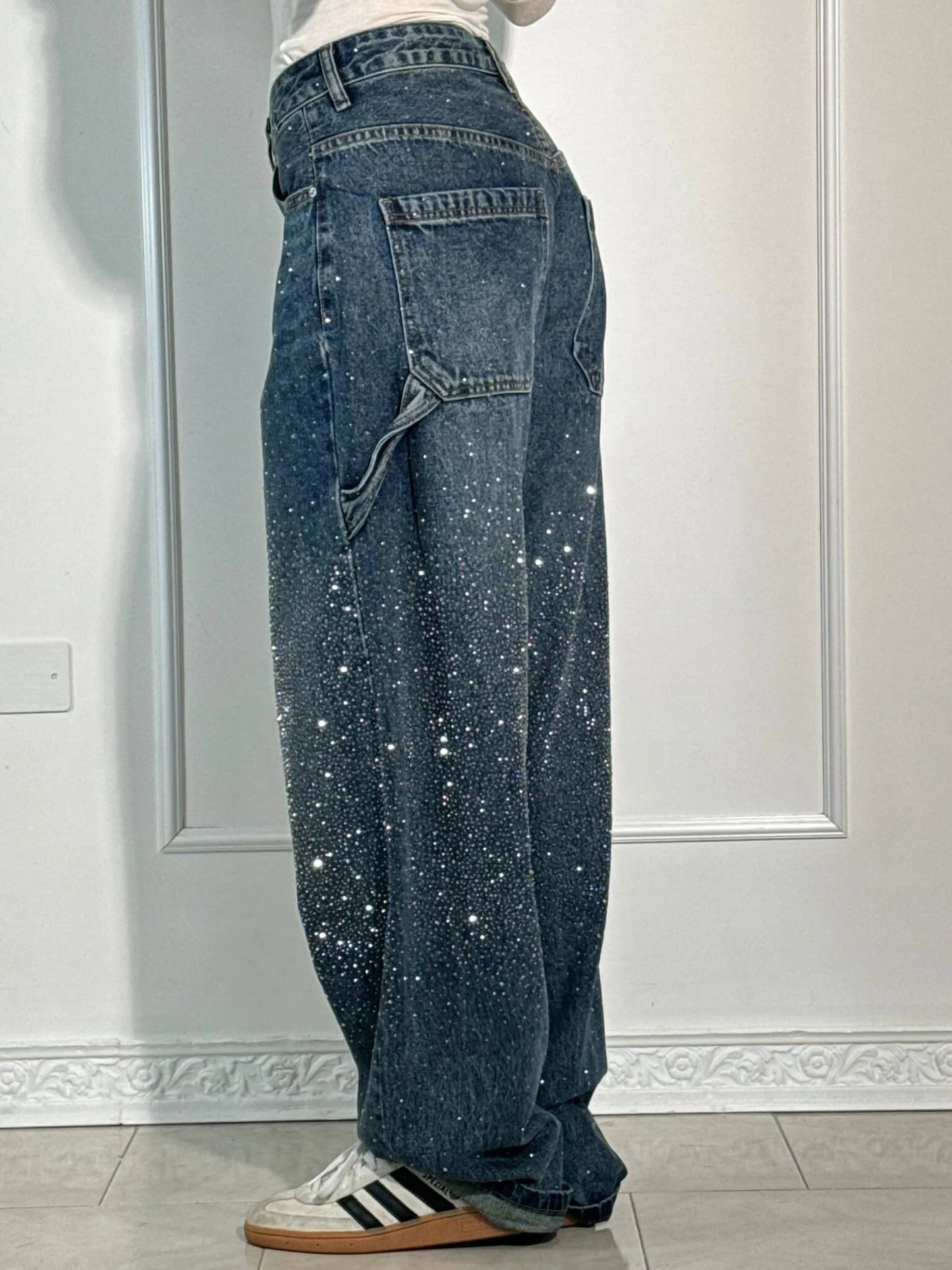 Sabrina | Jeans Balloon Larghe con Eleganti Dettagli Brillanti Autunnali