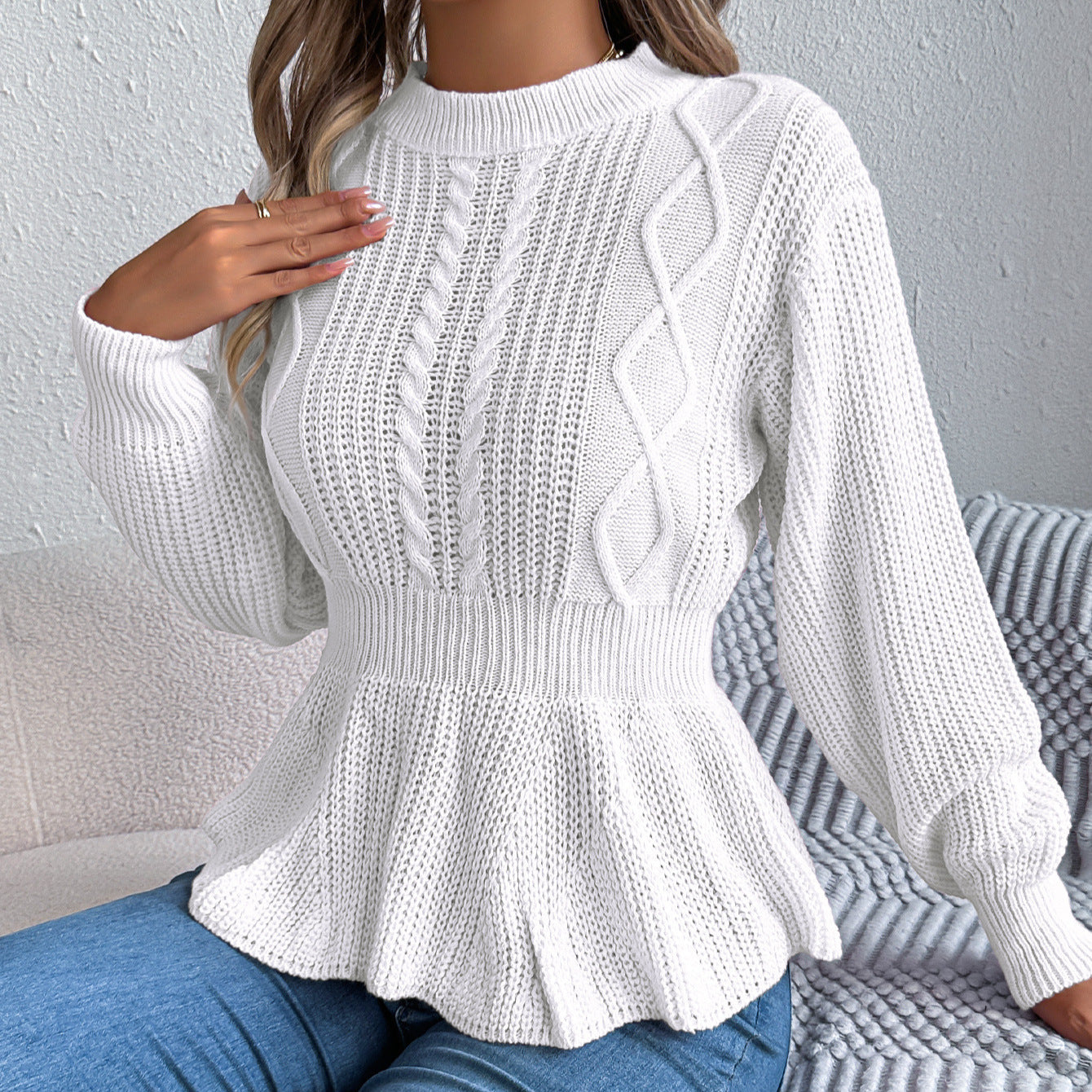 Seraphina | Maglione A Trecce Con Peplo