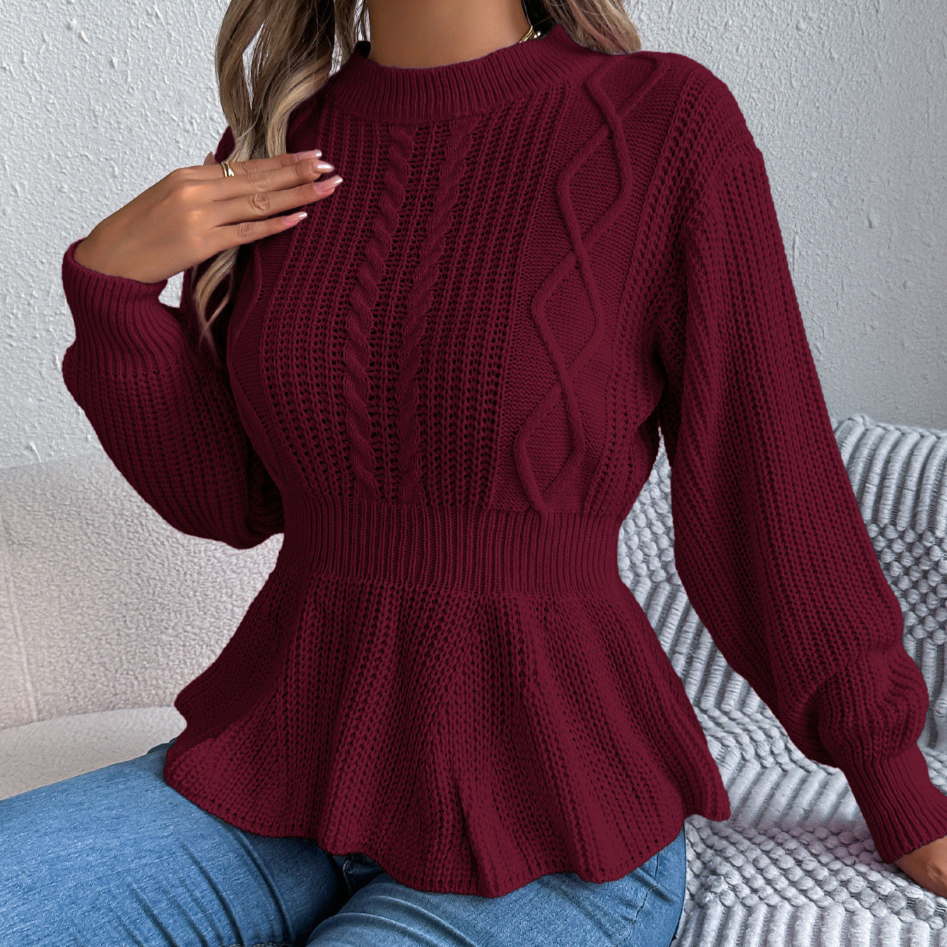 Seraphina | Maglione A Trecce Con Peplo
