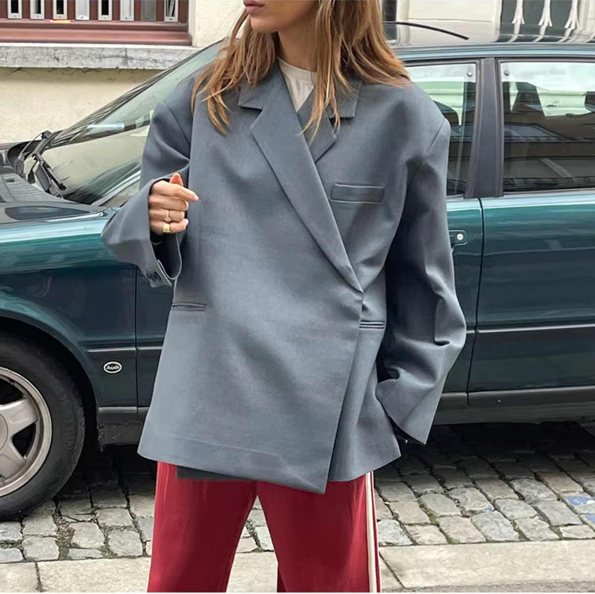 Women's Oversized Blazer | Loose Fit & Elegant Double-Breasted