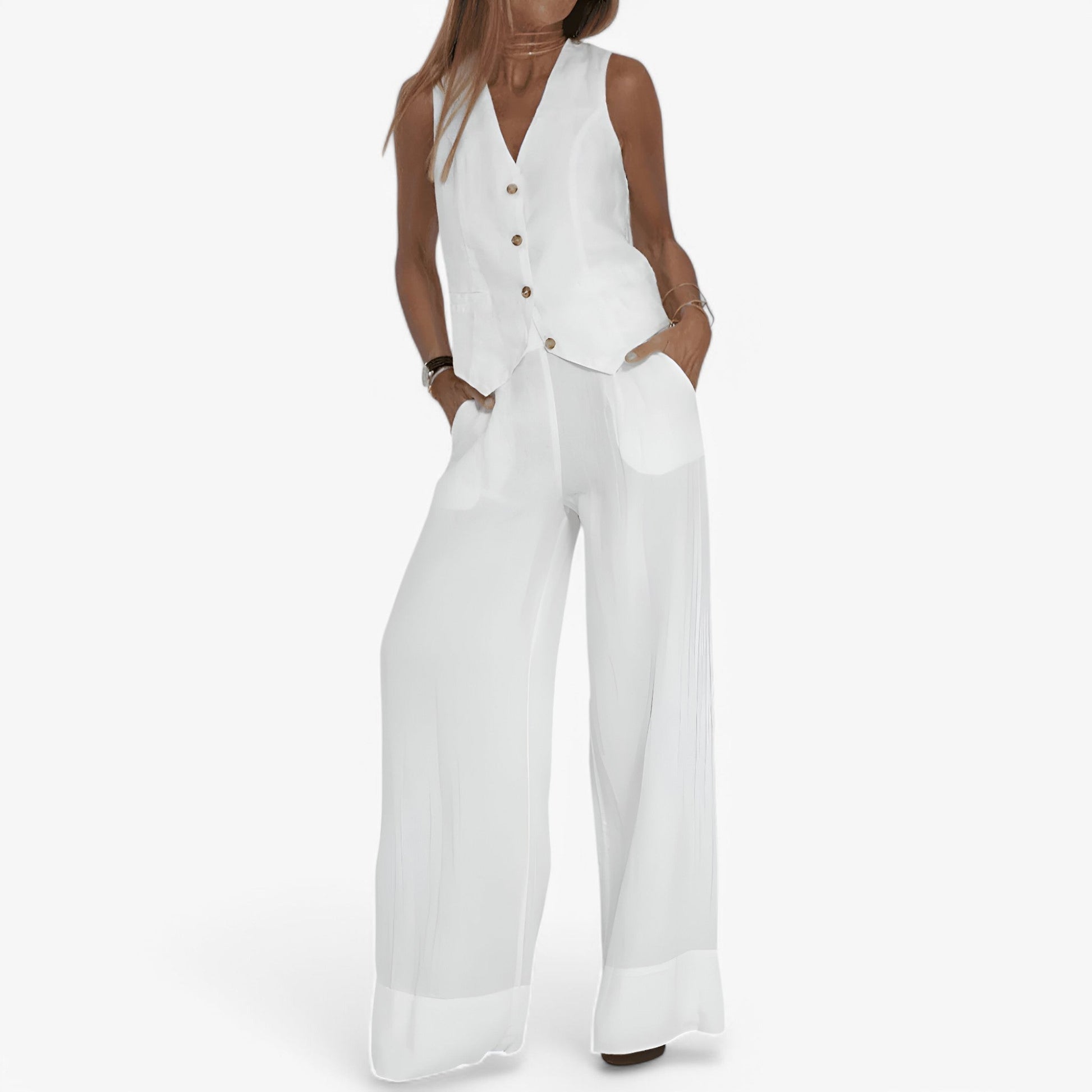 Lina | Gilet senza maniche (con pantaloni coordinati gratuiti) - Giallo - - Concept Palermo