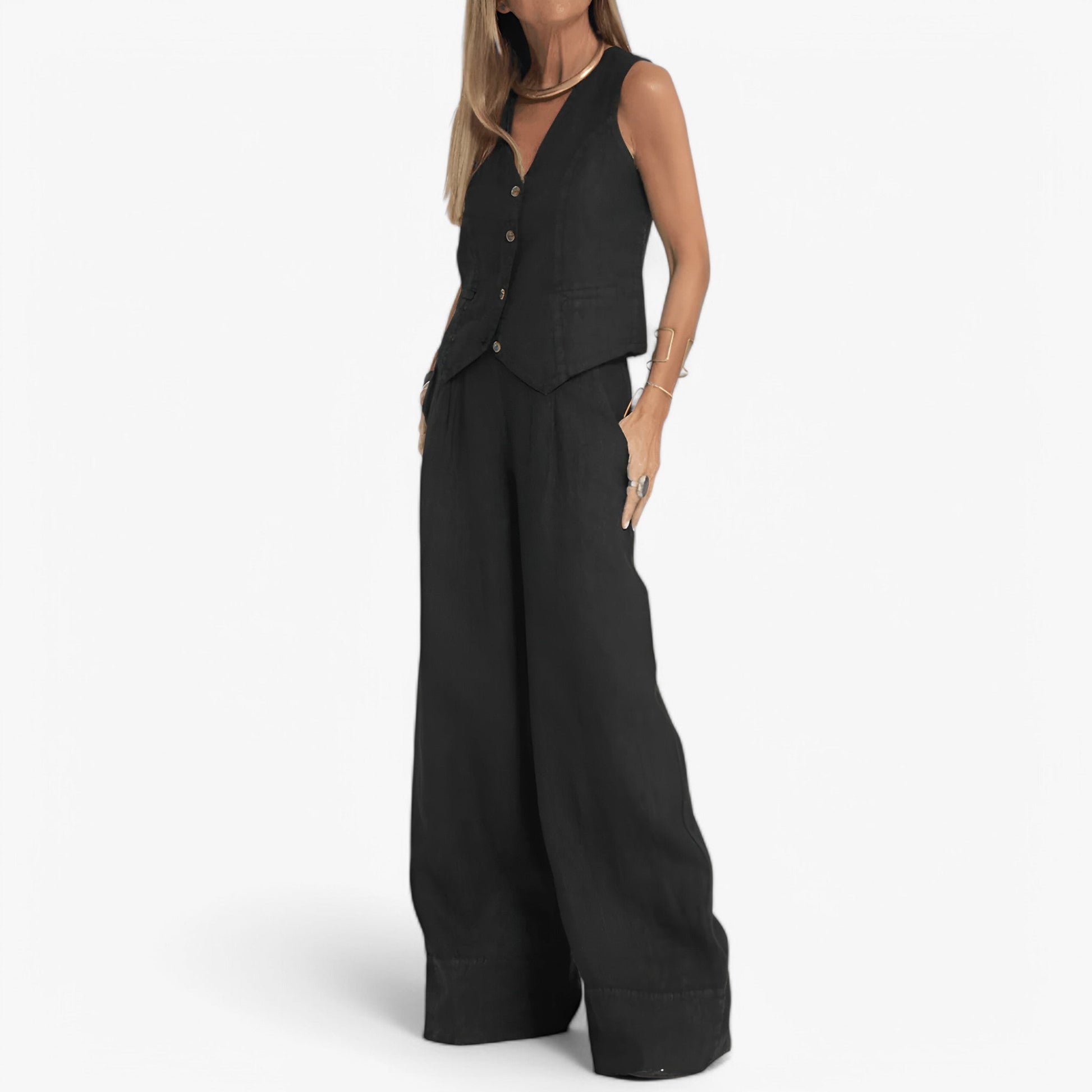 Lina | Gilet senza maniche (con pantaloni coordinati gratuiti) - Grigio - - Concept Palermo