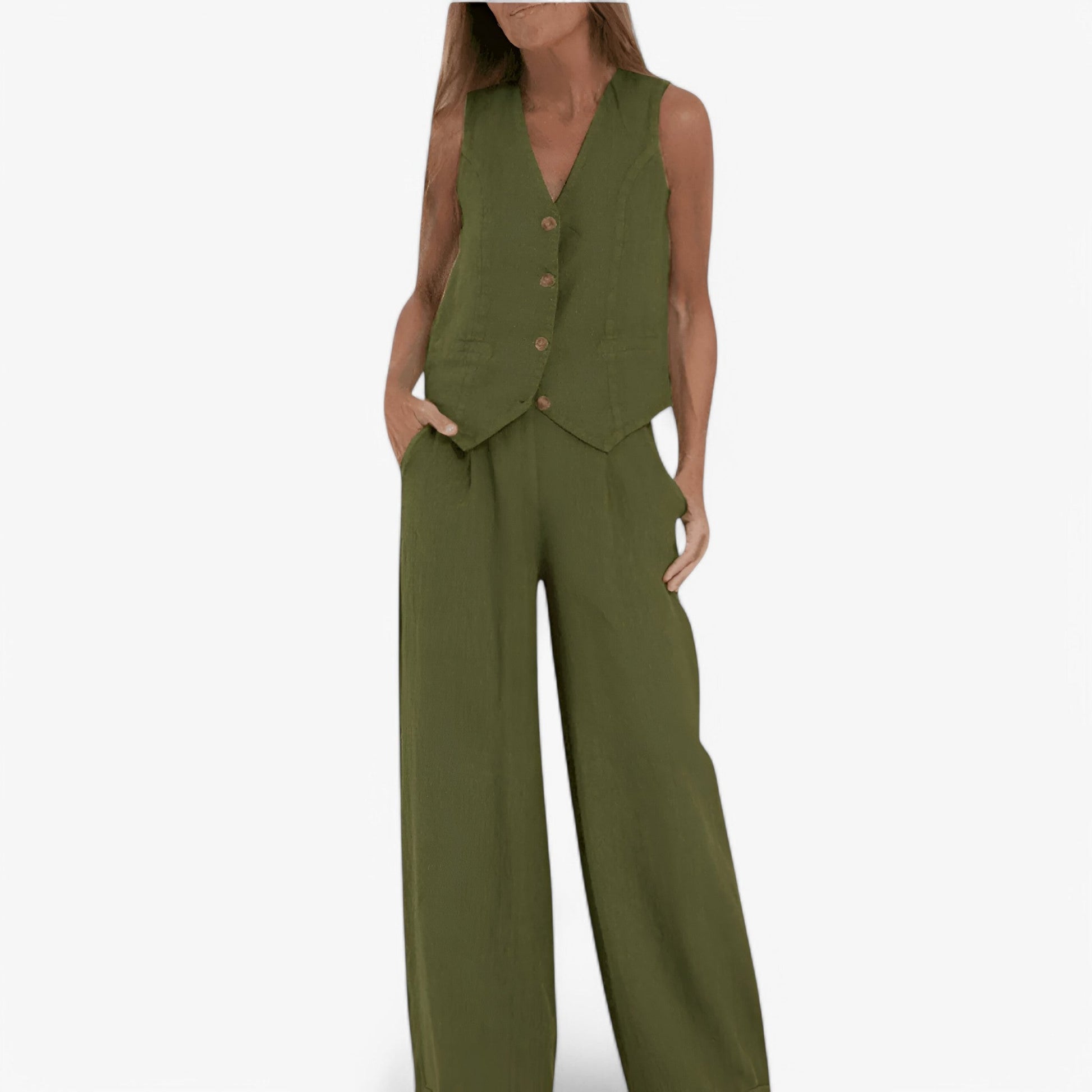 Lina | Gilet senza maniche (con pantaloni coordinati gratuiti) - Nero - - Concept Palermo