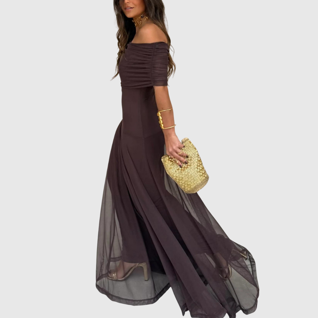 Dovira | Abito Lungo Elegante Bardot