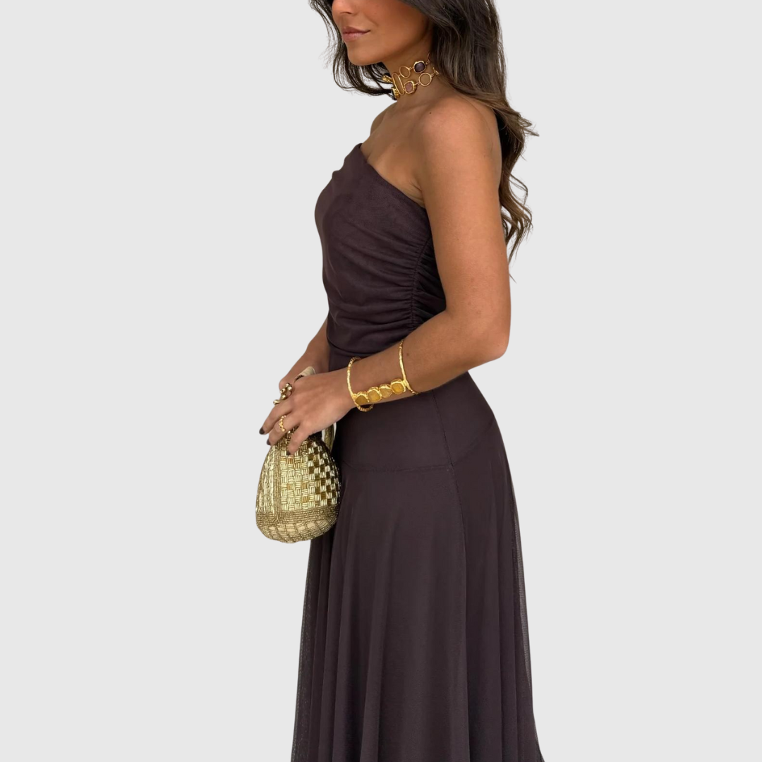 Dovira | Abito Lungo Elegante Bardot