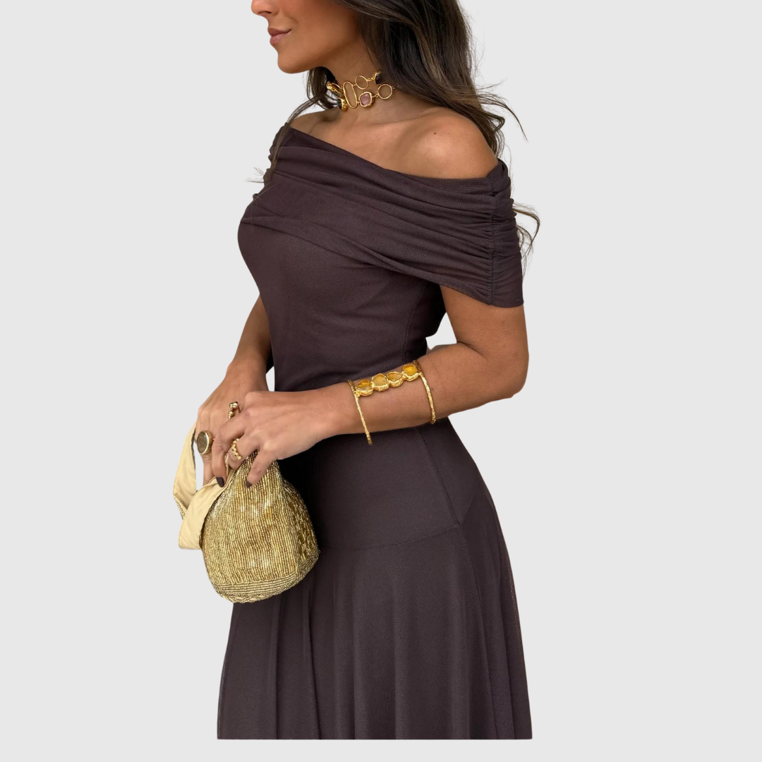 Dovira | Abito Lungo Elegante Bardot