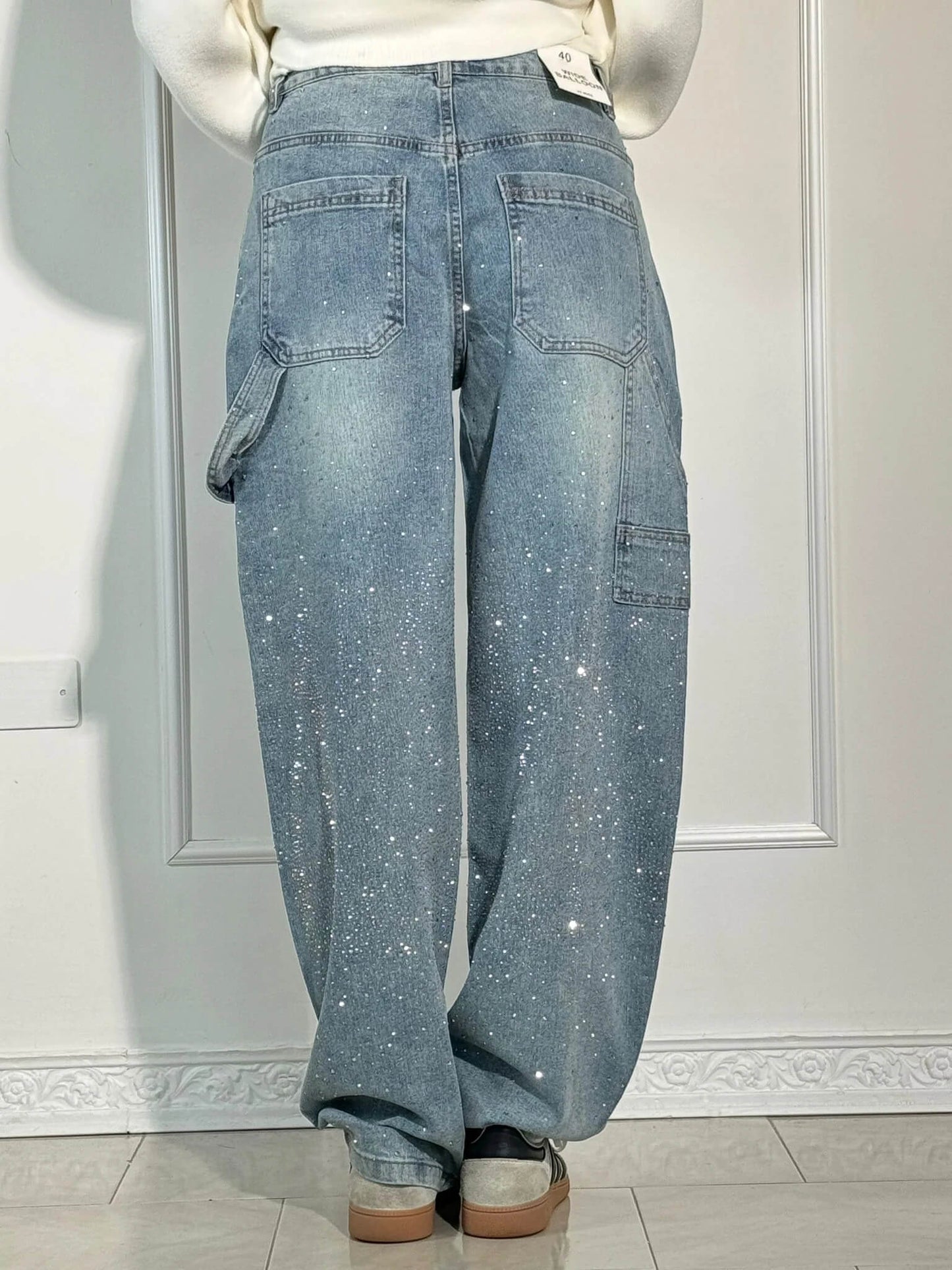 Federica | Pantaloni Scintillanti In Tessuto Premium