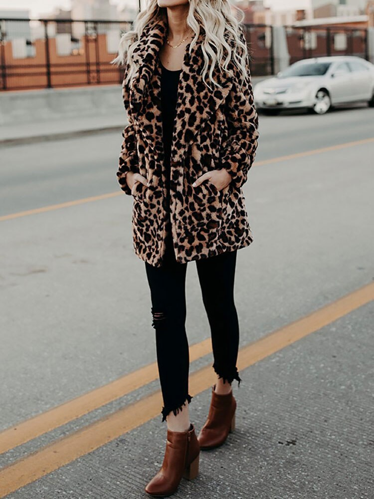Leopardenmuster Damen Winterjacke - Sofia 6