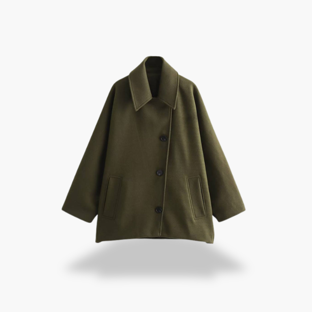 Lorenza - Cappotto Donna in Lana con Bottoni Nero 