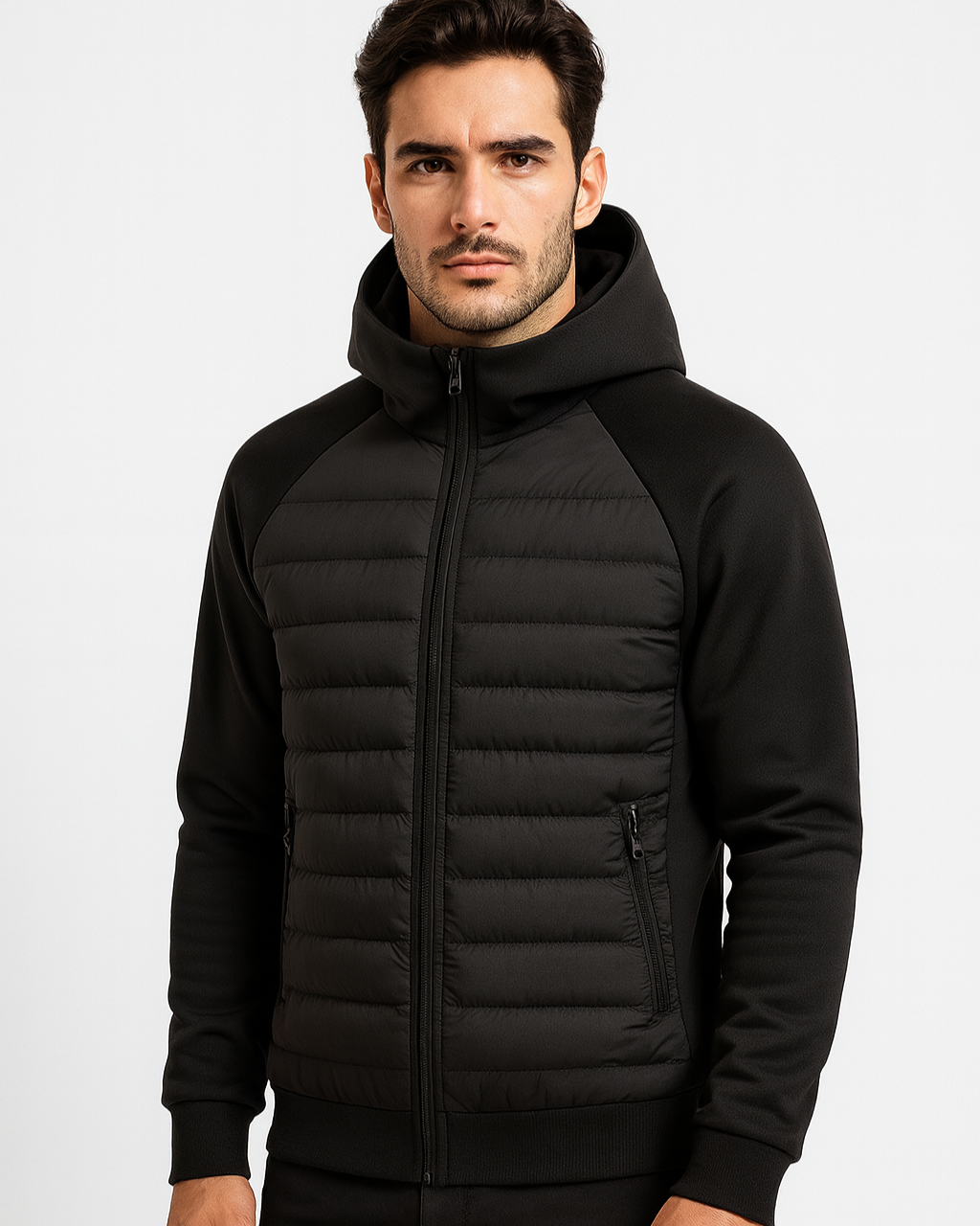 Men's Hooded Jacket | Hybrid Softshell Puffer