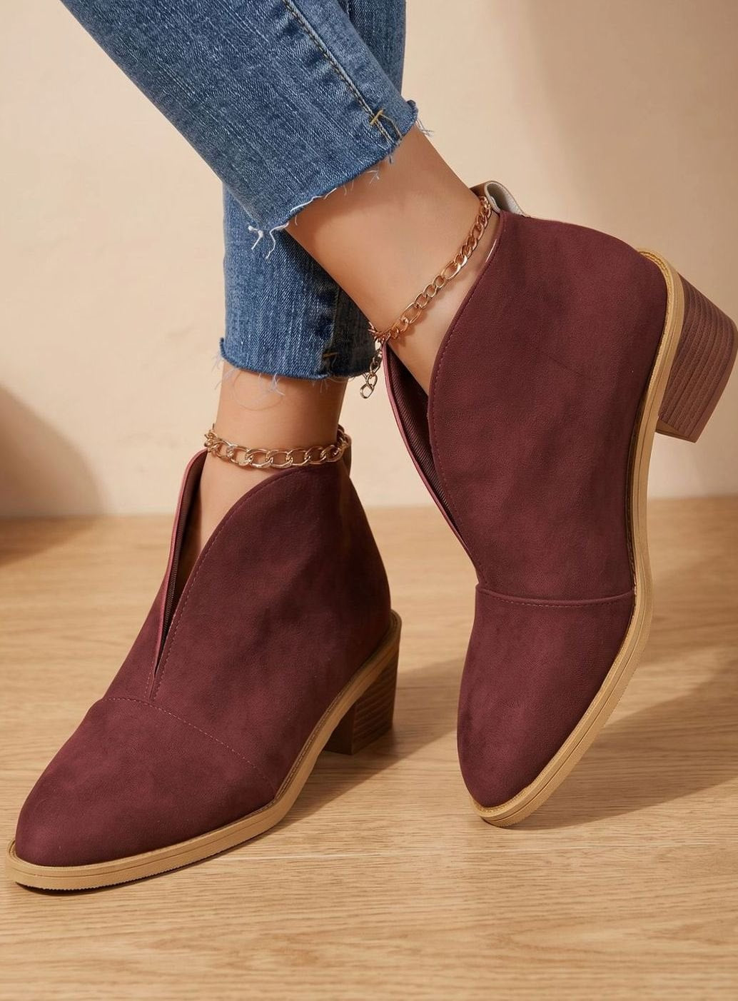 Nora | Stiefeletten Damen Spitzer Zehenbereich Blockabsatz Ankle Boots 3
