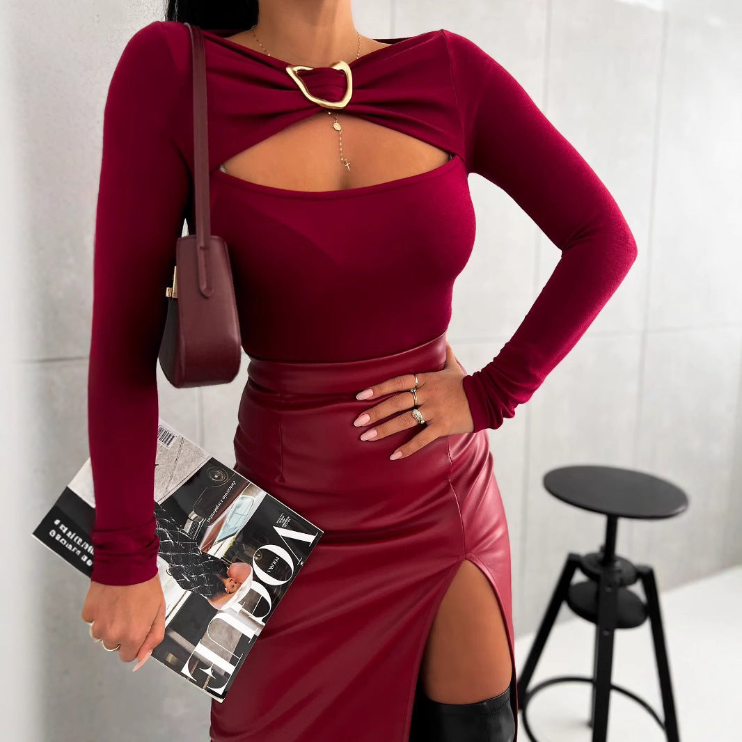 Diana | Top con Dettagli Cut-Out a Maniche Lunghe