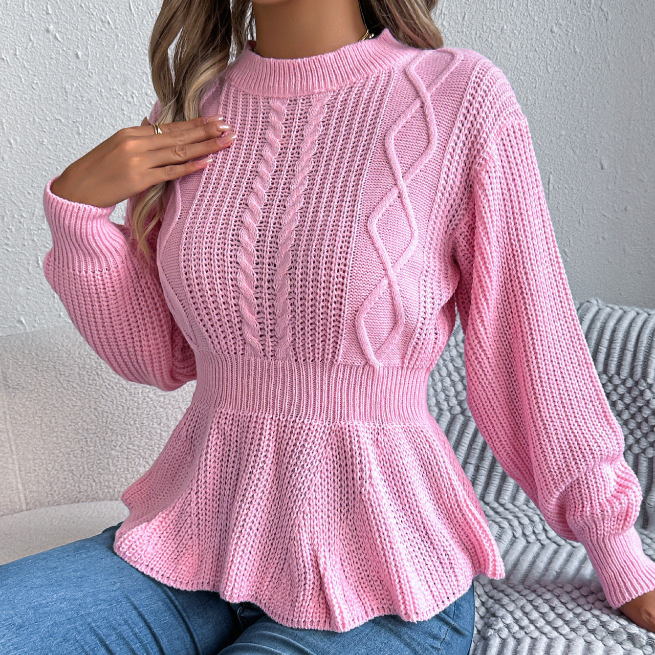 Seraphina | Maglione A Trecce Con Peplo