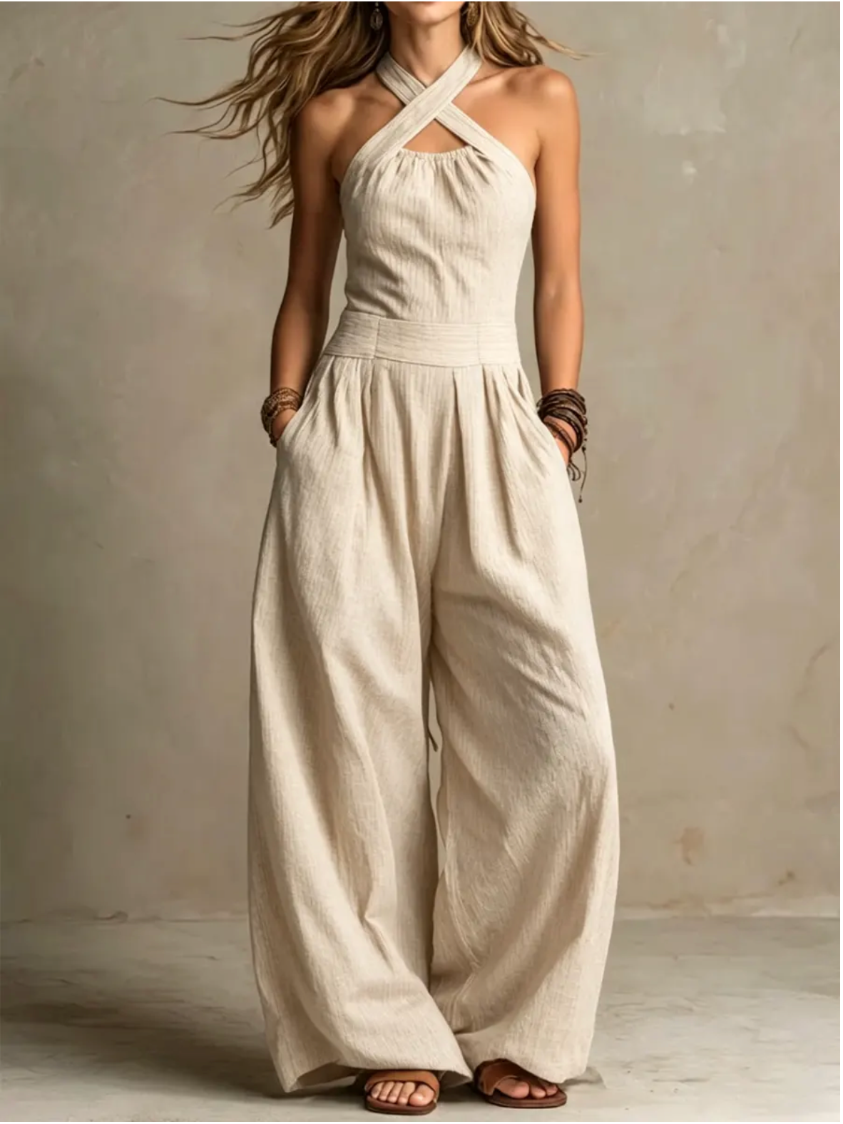 Gaia | Tuta Elegante In Lino E Cotone