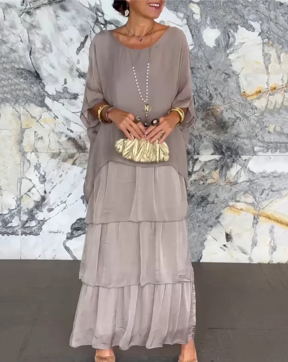 Caroline | Abito Maxi con Collo Rotondo Ampio
