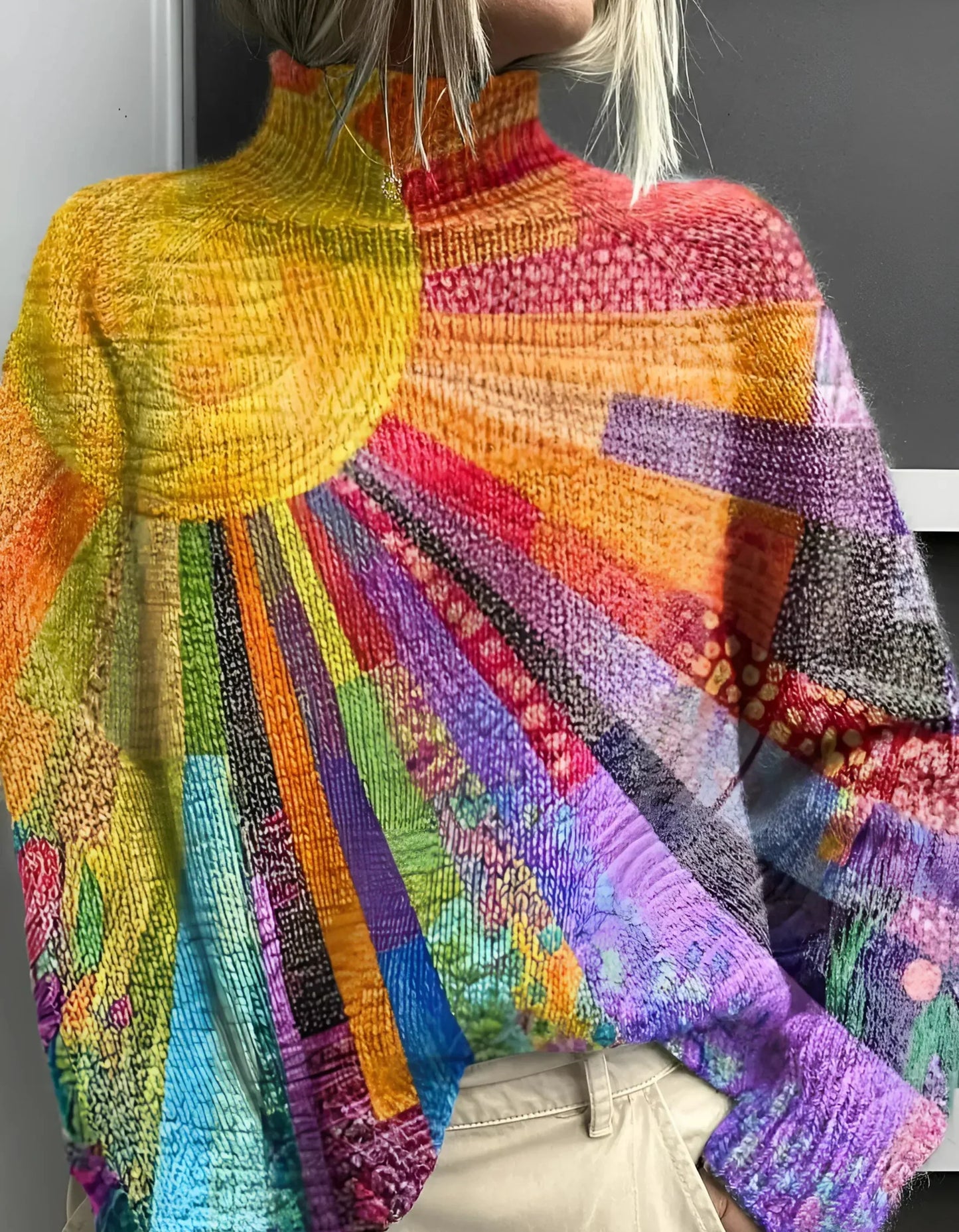 Roberta | Maglia Dolcevita Vivace e Colorata