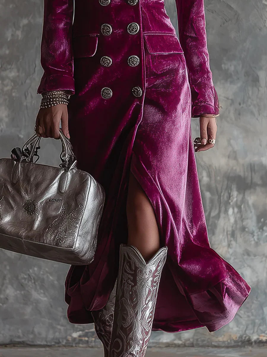 Vera | Abito blazer lungo in velluto