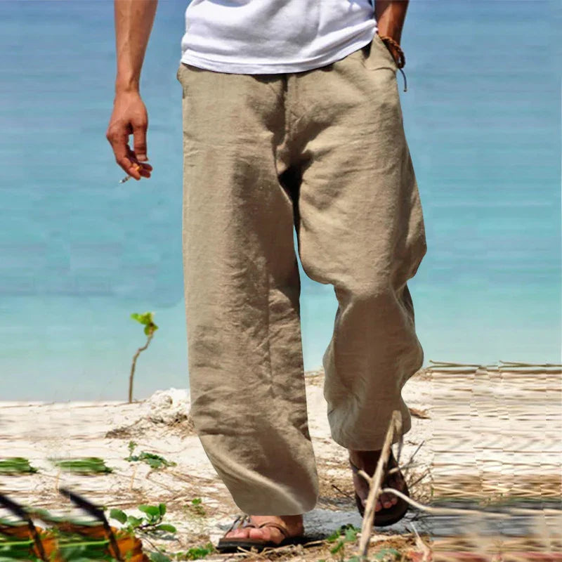 Milano | Pantaloni di Lino Casual Uomo - Abbigliamento Classico-6