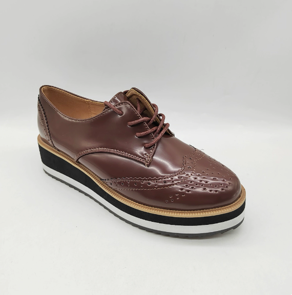 Luisa - Scarpe Donna Oxford Pelle Verniciata Elegante Rosso 2